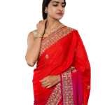 Shaded Gottapatti Work Saree | Orange to Magenta | Jaipurio Designer Collection